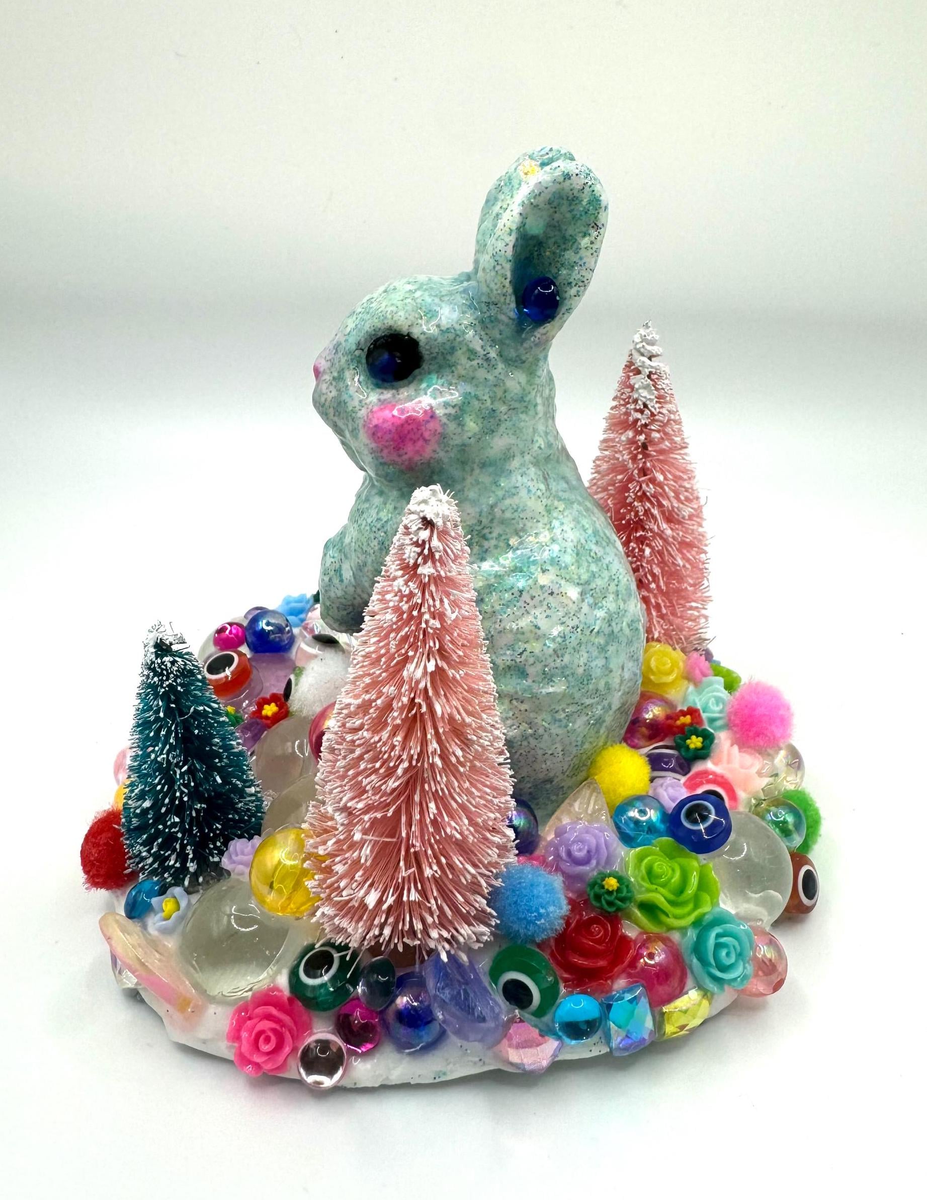 Handcrafted Holiday Bunny Figurine: Quirky Christmas Decor - Etsy