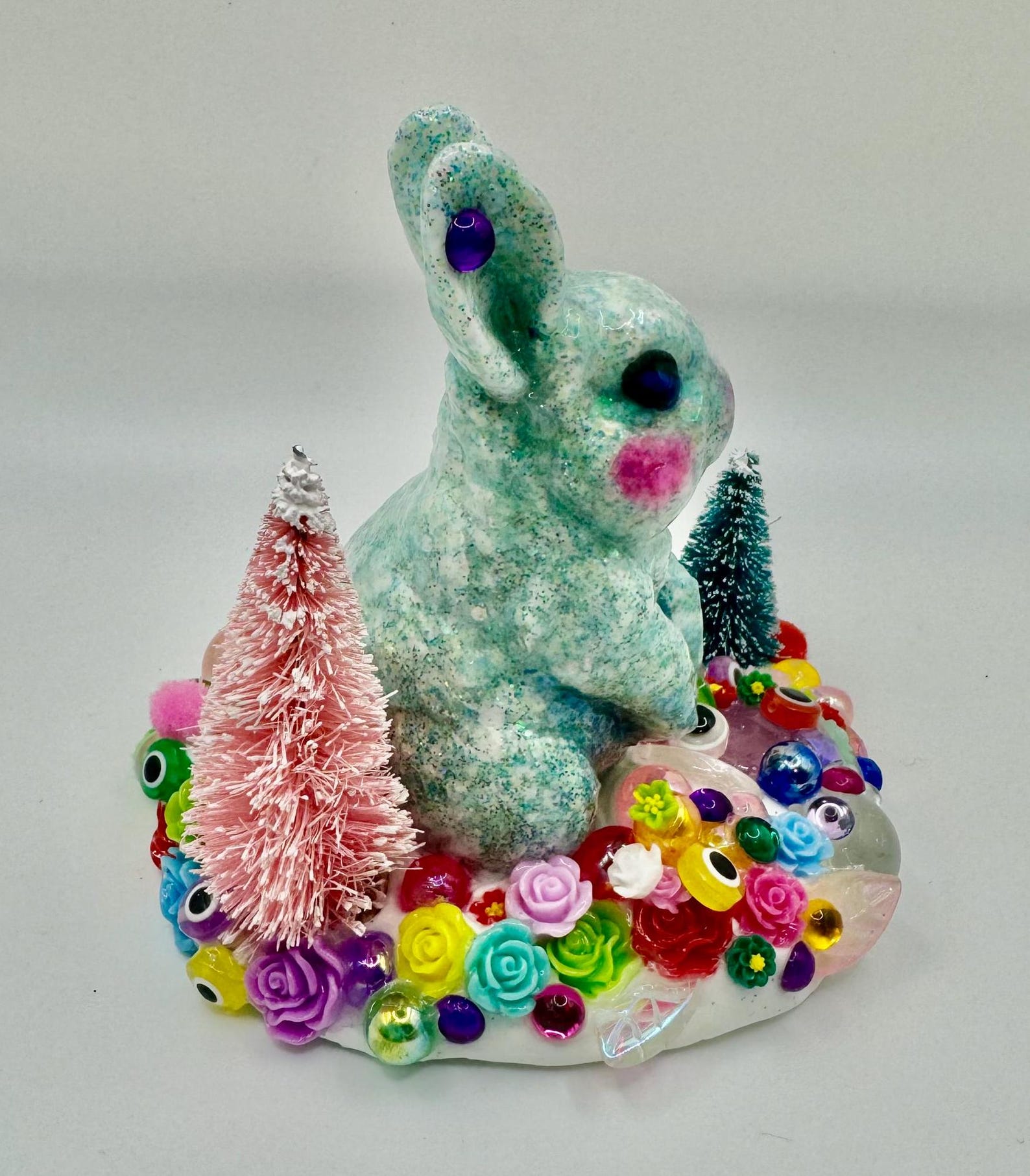 Handcrafted Holiday Bunny Figurine: Quirky Christmas Decor - Etsy