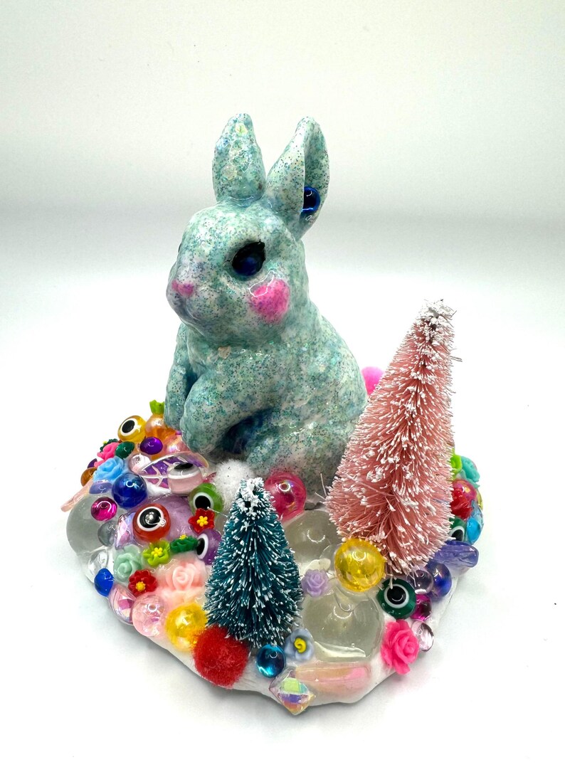 Handcrafted Holiday Bunny Figurine: Quirky Christmas Decor - Etsy