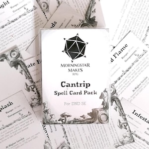 Cartas de Magia de Truque Impressas para D&D 5E (2014) - Mycelium - Pacote de Cartas de Magia DND Cartas de Magia de Dungeons and Dragons Magias de Truque Cottagecore