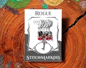 Rogue DND Class Stitch Markers - Lobster Claw Knitting and Crochet Notions