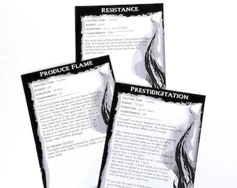 Printable Cantrip Spell Cards for Dnd 5E Dark Magic - Etsy