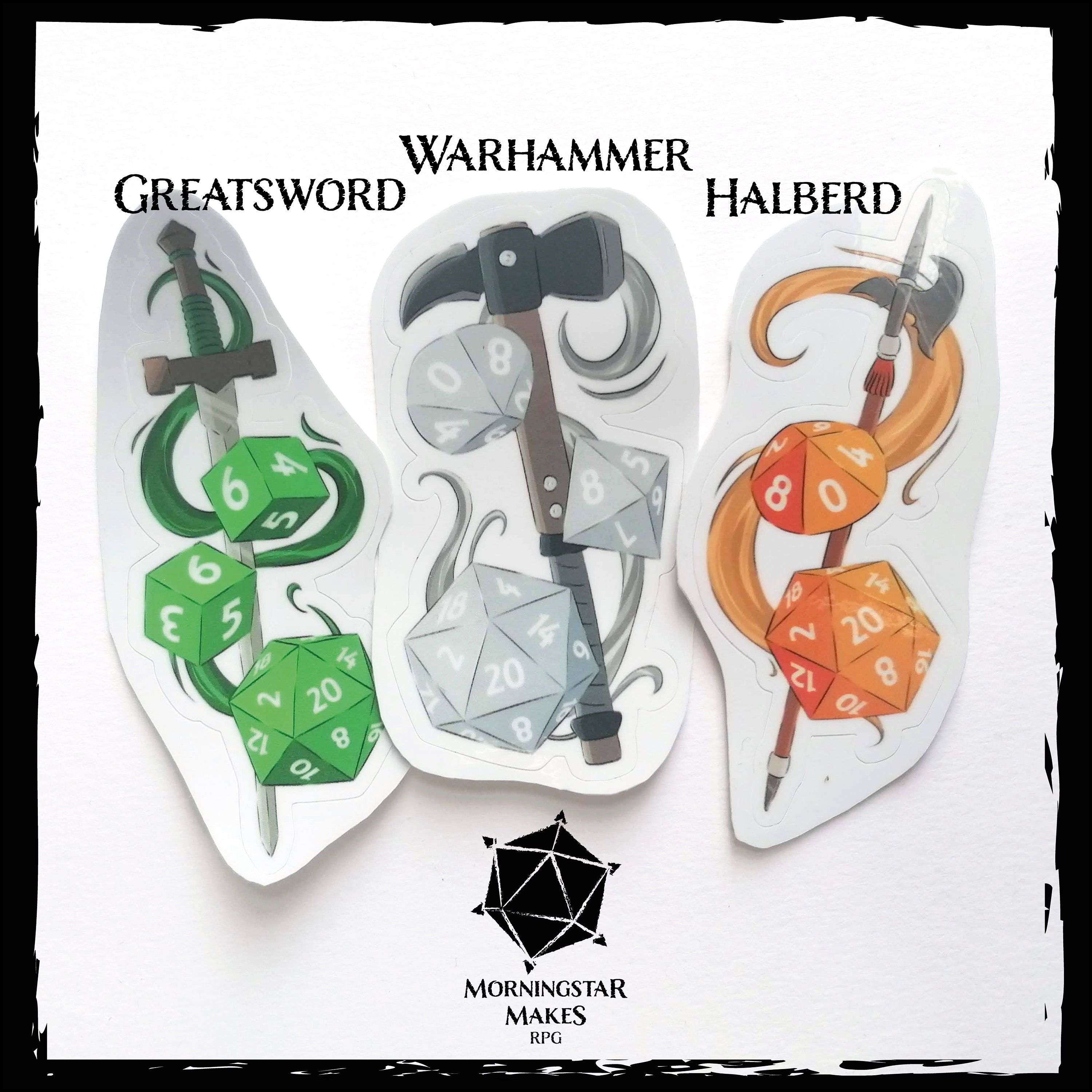 D&D Weapon Stickers - Waterproof Vinyl Dungeons and Dragons RPG ...
