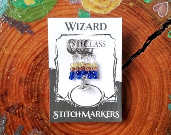 Wizard DND Class Stitch Markers - Lobster Claw Knitting and Crochet Notions
