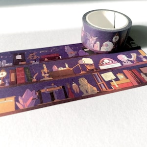 Washi-tape met tovenaarsplank - Dark Academia Witchy Magical Trinket Washi-tape 25 mm Bullet Journal-schrootboek decoratieve tape Papiertape Gothic
