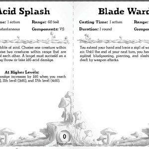 Printable Cantrip Spell Cards for Dnd 5E Mycelium - Etsy