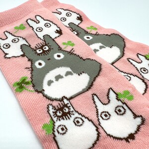 Kawaii Studio Ghibli Grey & White Pink Totoro Socks となりのトトロ