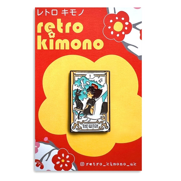 Kawaii Enamel Pin Badge, Kiki 'The Witch' - Tarot Cards