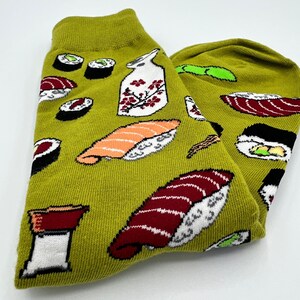 Kawaii Japanese Sushi Design Socks - Green