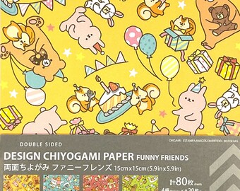 Origami / Chiyogami Paper from Japan - 80 Sheets, 4 Designs