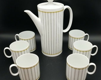 ROSENTHAL CONTINENTAL Vintage 1966 8pcs Mid Century Designer Coffee Set AMBER - Beautiful German Porcelain Designer Set