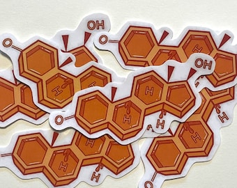 Testosterone Chemical Molecule Sticker Honeycomb
