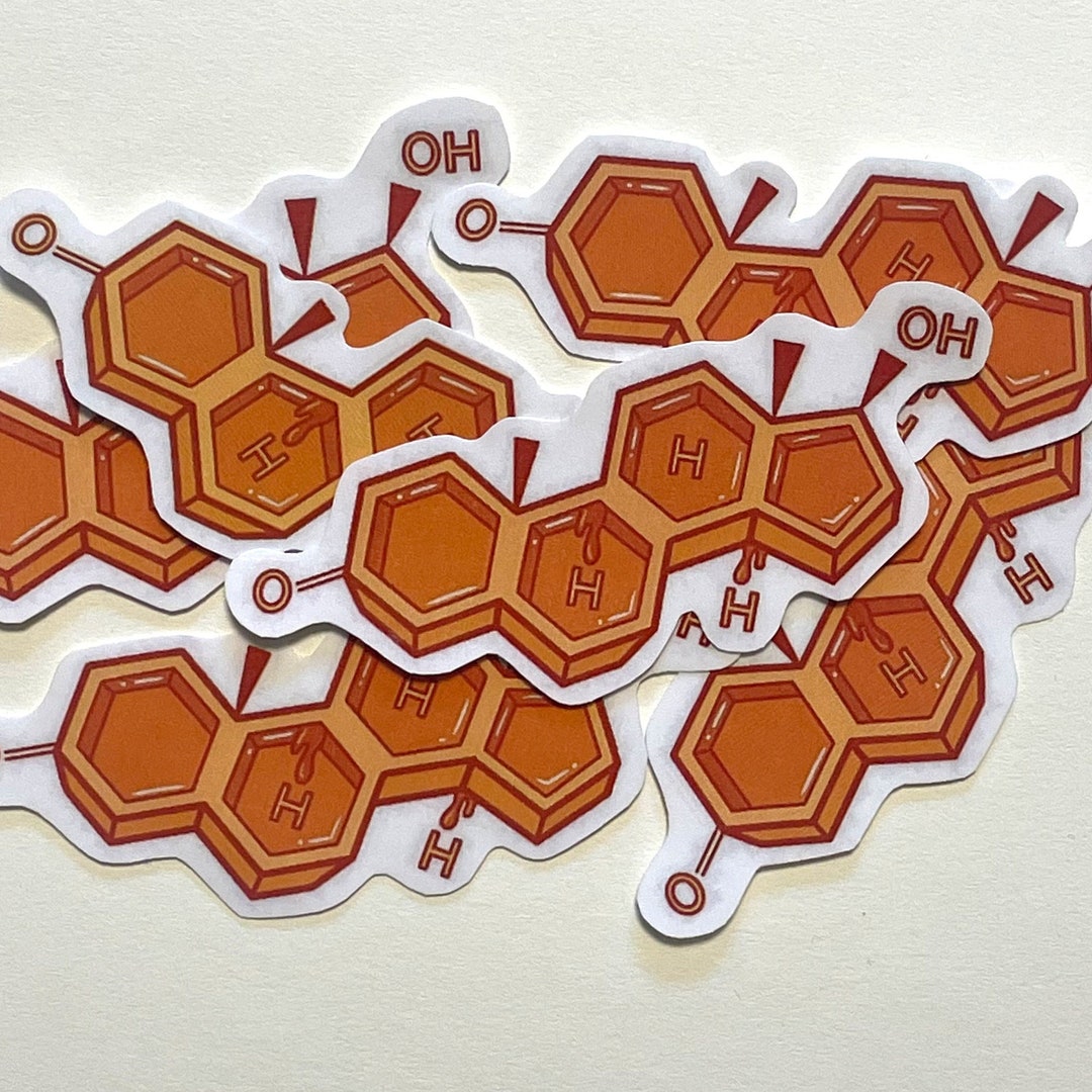 Testosterone Chemical Molecule Sticker Honeycomb - Etsy