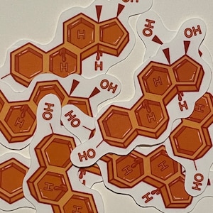 Estrogen Chemical Molecule Sticker Honeycomb