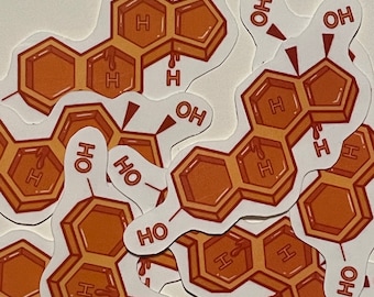 Estrogen Chemical Molecule Sticker Honeycomb