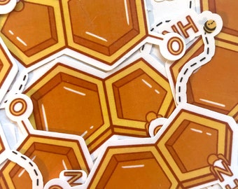Serotonin Chemical Molecule Sticker