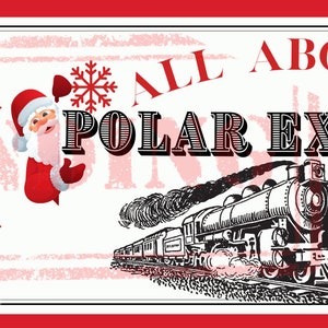 Polar Express Ticket nodigt Tan en Red uit- INSTANT DOWNLOAD - Afdrukbaar verjaardagsfeestteken, ticket, decor, decoraties