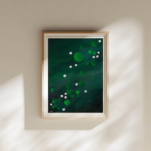 WATER LILIES in a Pond | lily pad fine art painting; wildflower nature print; water lily wall art; soft life art deco; floral cosy home deco