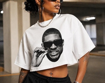Chris Brown Usher Concert Shirt, Graphic Crop Top, Streetwear Outfit, R&B Concert Outfit, Y2K Crop Top, Usher, Chris brown