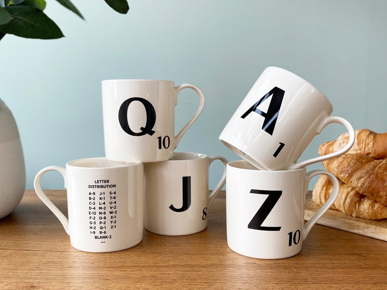 Scrabble Letter Mug Officially Licenced Product 370ml Ceramic Coffee Cup image 1