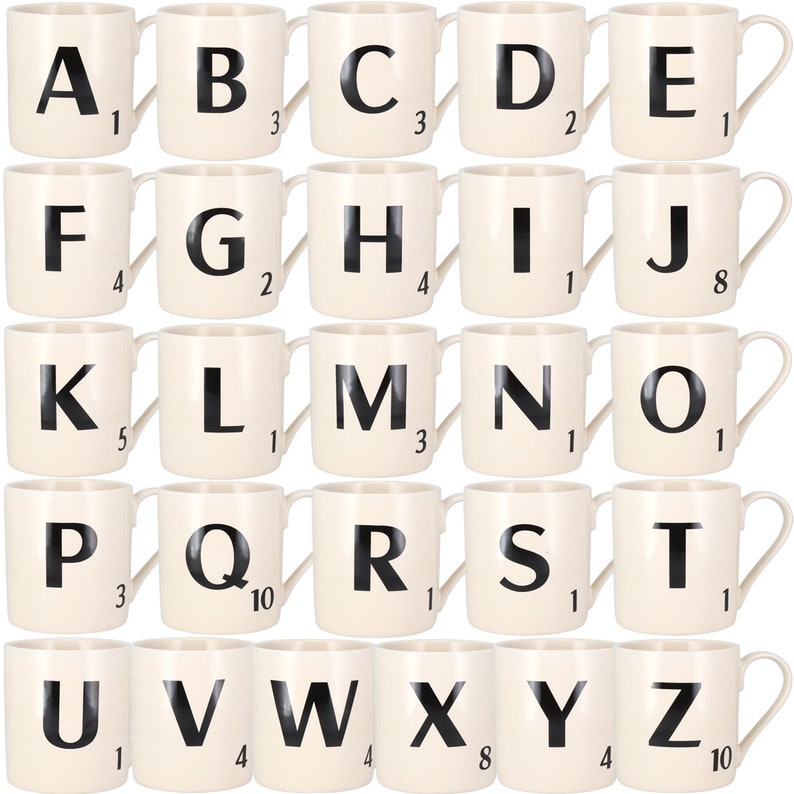 Scrabble Letter Mug Vintage Scrabble Tile 370ml Ceramic Coffee Cup image 2