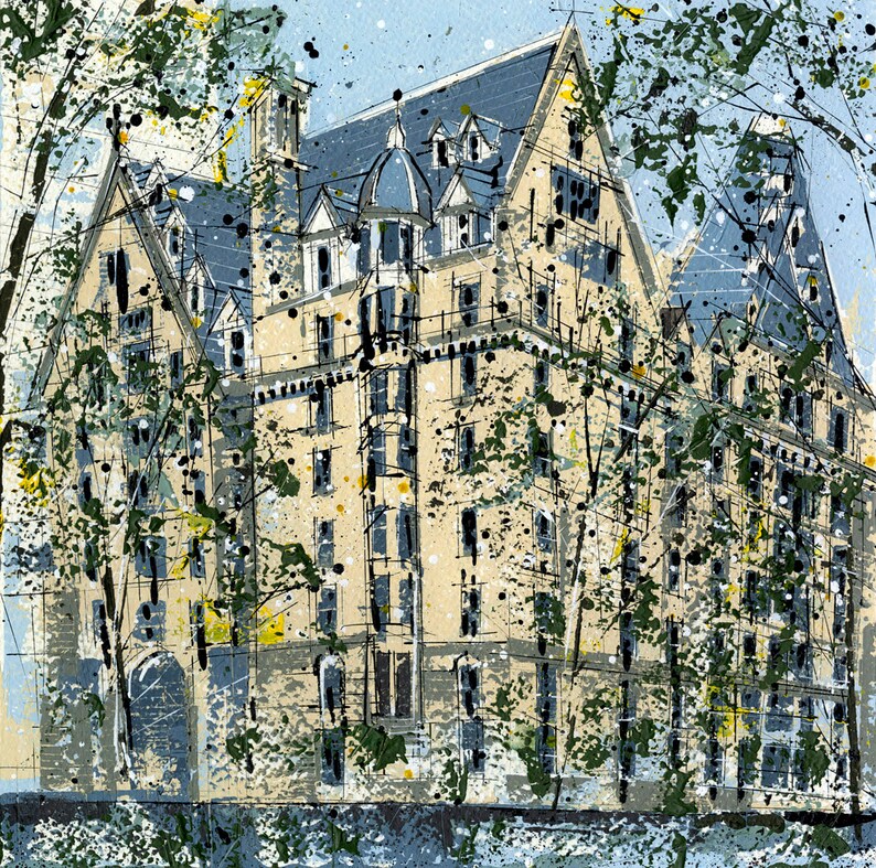 The Dakota Building, New York: original acrylic painting. Unframed, no mount. image 1