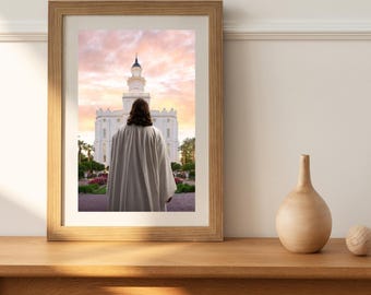 Jesus Looking at St. George LDS Temple Art, Church of Jesus Christ, Come Follow Me, Primary, Relief Society, Covenant Path, Think Celestial