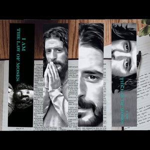 4 Bookmarks The Chosen, Jesus Christ bookmark, bible bookmark, christian bookmark, get used to different, binge jesus, i am the law of moses