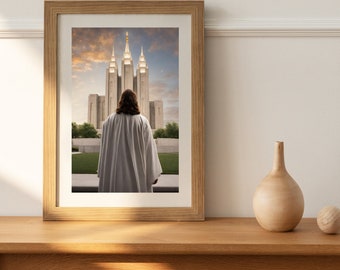 Jesus Looking at LDS Temple Art, Church of Jesus Christ, Come Follow Me, Primary, Relief Society, Covenant Path, Think Celestial