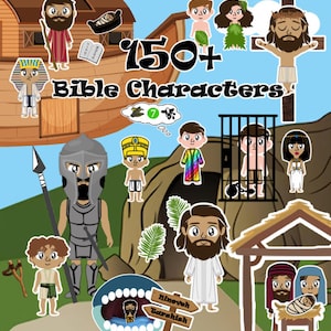 150+ Bible Characters, Jesus, Christ, cross, the chosen, Moses, bible stories, christian quiet book, sunday quiet book,  lds, sacrament book
