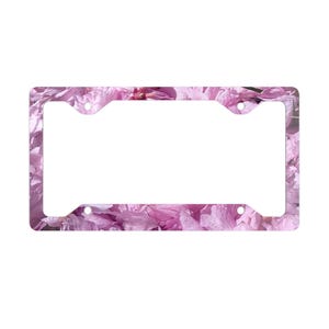 Flower Decorative Sakura License Plate Frame, Cute Pink Cherry Blossom License Plate, Pink Car Decor, Spring Blossoms, Cute License Frame