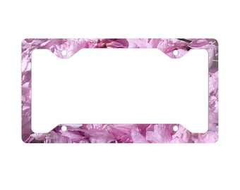 Flower Sakura License Plate Frame, Pink Cherry Blossom License Plate, Car Decor Pink, Spring Cherry Tree, Cute License