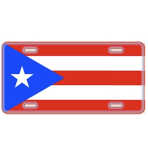 Placa de Licencia de Puerto Rico, Placa, Etiqueta de Vanidad, Bandera de Puerto Rico, La Bandera de Puerto Rico, Licencia Puertorriqueña, Placa de Puerto Rico