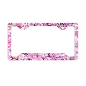 Flower Sakura Blossom License Plate Frame, Pink Cherry Blossoms, Pretty Flower, Gift For Her, Spring Blossoms, Cute License Plate Frame