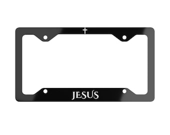 Jesus License Plate Frame Black, Christ Gift, License Plate Christian, Jesus, License Plate Jesus, Jesus License Holder, Gift For Him
