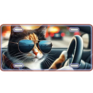 Nummerplaat kat, cadeau voor haar, kattenliefhebbers, leuke auto-accessoire, huisdiereigenaar, kat, schattige nummerplaat, kattenliefhebber, huisdier, schattige kat, make-uptag