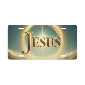 Jesus License Plate, Gift For Her, Gift For Him, Inspirational, Jesus Design, Christ Gift, Religious, Christian, Vanity Tag, Jesus License