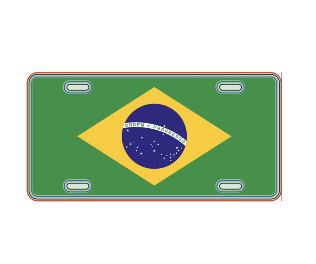 Placa Brazil Brazil Flag License Plate, Brasil, Brazilian Flag, Bandeira Do Brasil ...