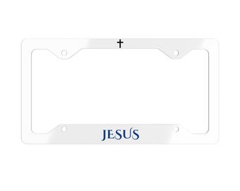Jesus License Plate Frame White, Christ Gift, License Plate Christian, Jesus, License Plate Jesus, Jesus License Holder, Christ Decoration