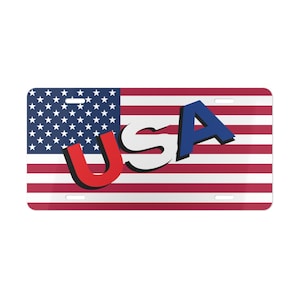 American Flag, License Plate, USA, Gift For Him, USA Front Bumper Plate, United States of America, Vanity Tag