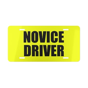 Nummerplaat beginnend bestuurder, autodecor, bord beginnend bestuurder, kentekenplaat, nieuwe bestuurder, student-bestuurder, tienerbestuurder, waarschuwingsbord, make-uplabel