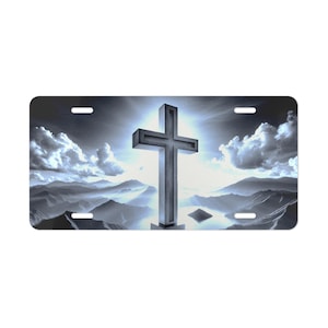 Christian License Plate, Inspirational, Cross of Jesus, Spiritual, Religious License Plate, Cross License Plate, Jesus License Plate, Jesus