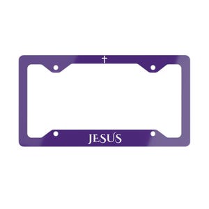 Jesus License Plate Frame Purple, Christ Gift, Gift For Her, Jesus, License Plate Jesus, Jesus License Holder, Christ Decoration