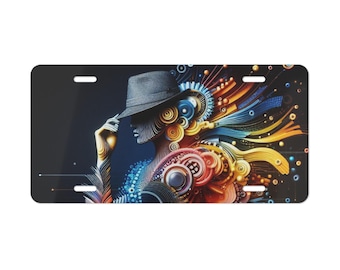 Artistic License Plate, Unique Vanity Tag, Futuristic License Plate, Stylish Home Decor, Modern Art, Gift For Her