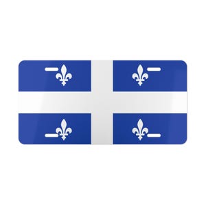 Quebec Flag License Plate, Decoration Canadian Provincial Flag, Official Design for Home or Vehicle