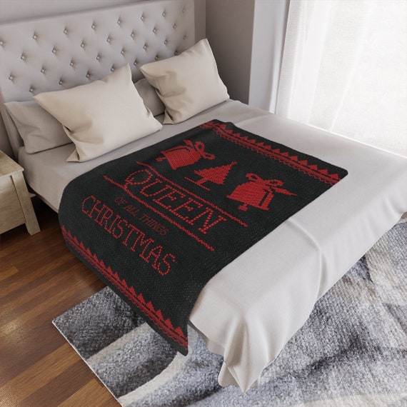 Cozy Christmas Minky Blanket Queen of All Things Christmas Christmas Winter Minky Blanket Etsy