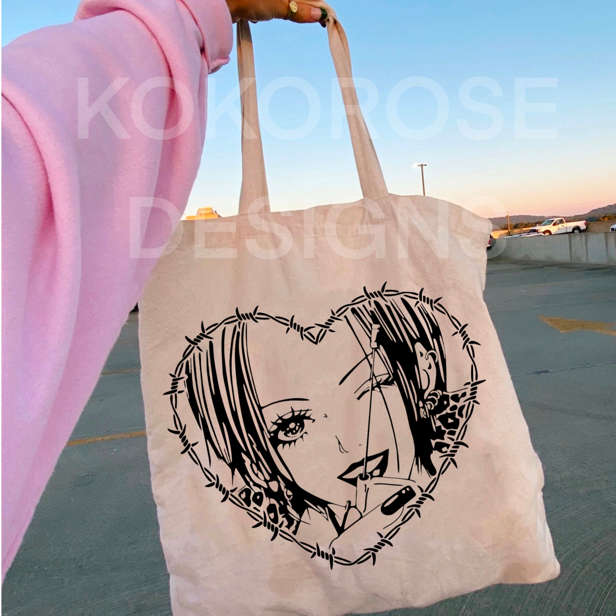 The world of anime  Patterned Tote Bag  Frankly Wearing