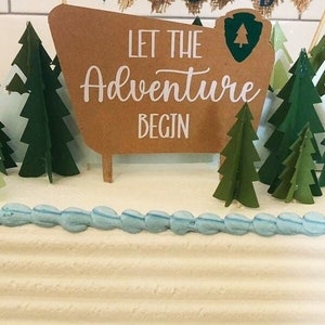 National park sign cake topper