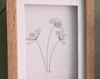 Handmade Sea Glass Flower Picture: Durham Coast Pebble Art