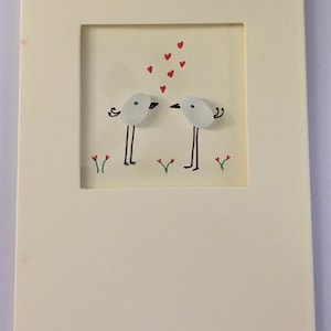 Handgemaakte valentijnskaart, verjaardagskaart, handgemaakte kaart, wenskaart, zeeglas, zeeglas, uniek, Moederdag, zeeglaskaart